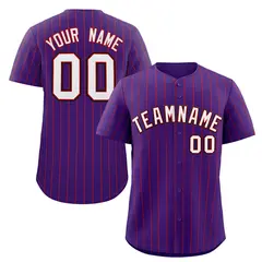 Purple White-Black Stripe Fashion Baseball Jersey