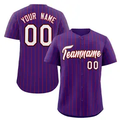 Purple White-Black Stripe Fashion Baseball Jersey 1