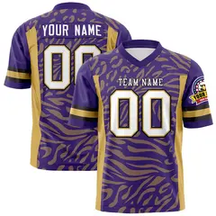Purple White-Black Zebra Stripes Authentic Football Jersey