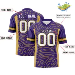 Purple White-Black Zebra Stripes Authentic Football Jersey 2