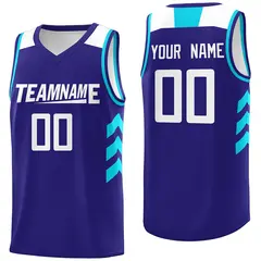 Purple White-Blue Classic Basketball Jersey