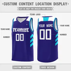 Men's Purple White-Blue Classic Basketball Jersey 2