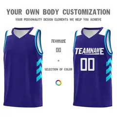 Men's Purple White-Blue Classic Basketball Jersey 3