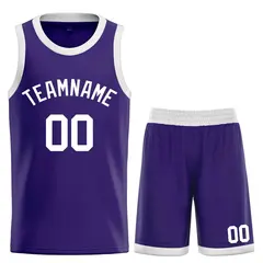 Purple White Bull Classic Curved Basketball Jersey Sets 1