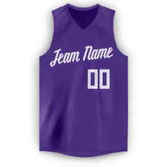 Purple White Classic Athletic Men/Boy Basketball Jersey 5
