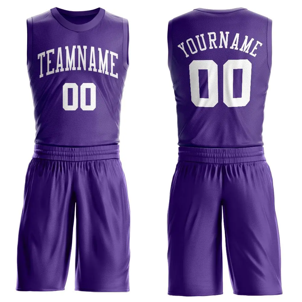 Purple White Classic Basketball Jersey