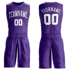 Purple White Classic Basketball Jersey 1