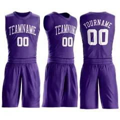 Purple White Classic Basketball Jersey 2