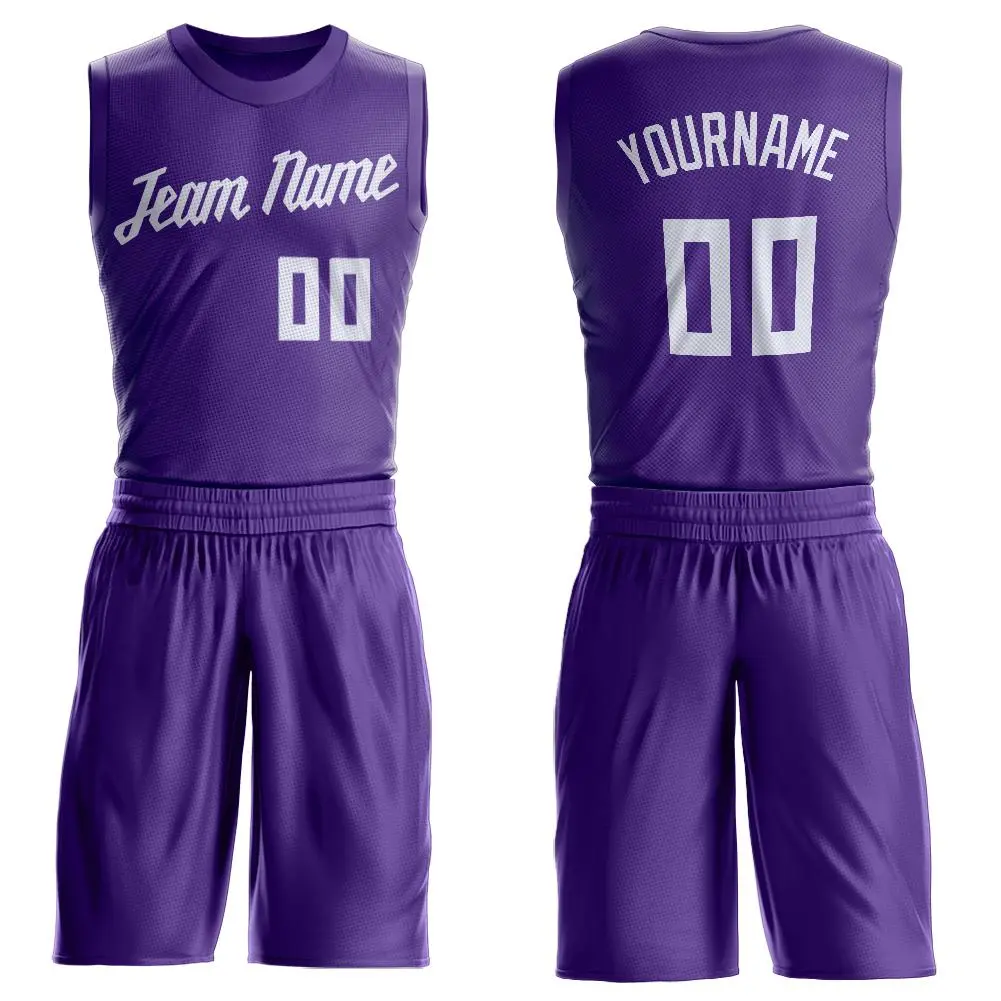 Purple White Classic Basketball Jersey