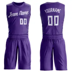 Purple White Classic Basketball Jersey 1