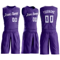 Purple White Classic Basketball Jersey 2