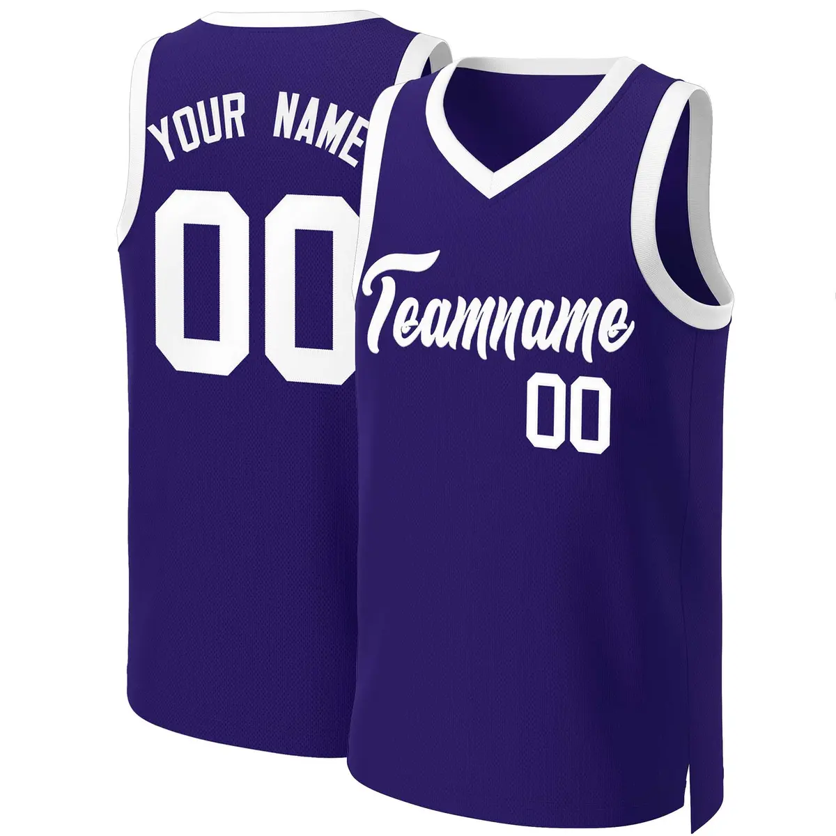 Purple White Classic Basketball Jersey