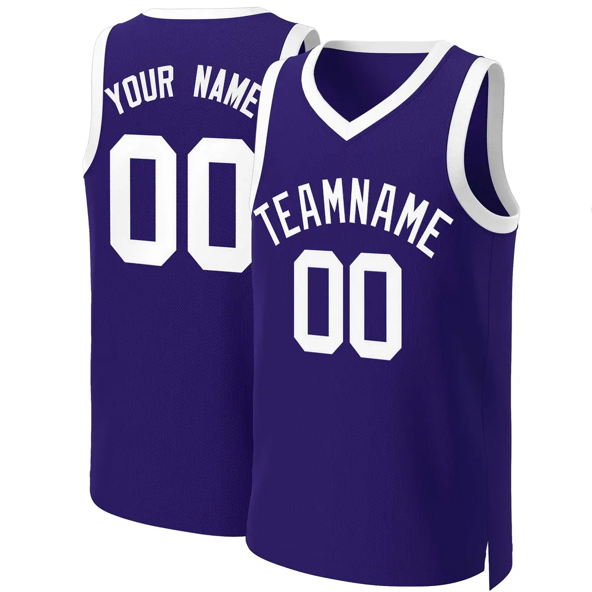 Purple White Classic Basketball Jersey