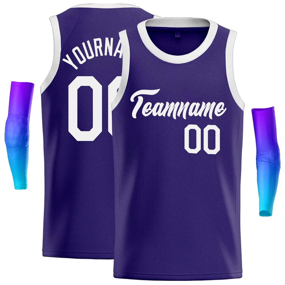Purple White Classic Casual Basketball Jersey
