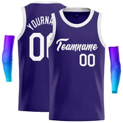 Purple White Classic Casual Basketball Jersey 1