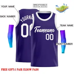 Purple White Classic Casual Basketball Jersey 2