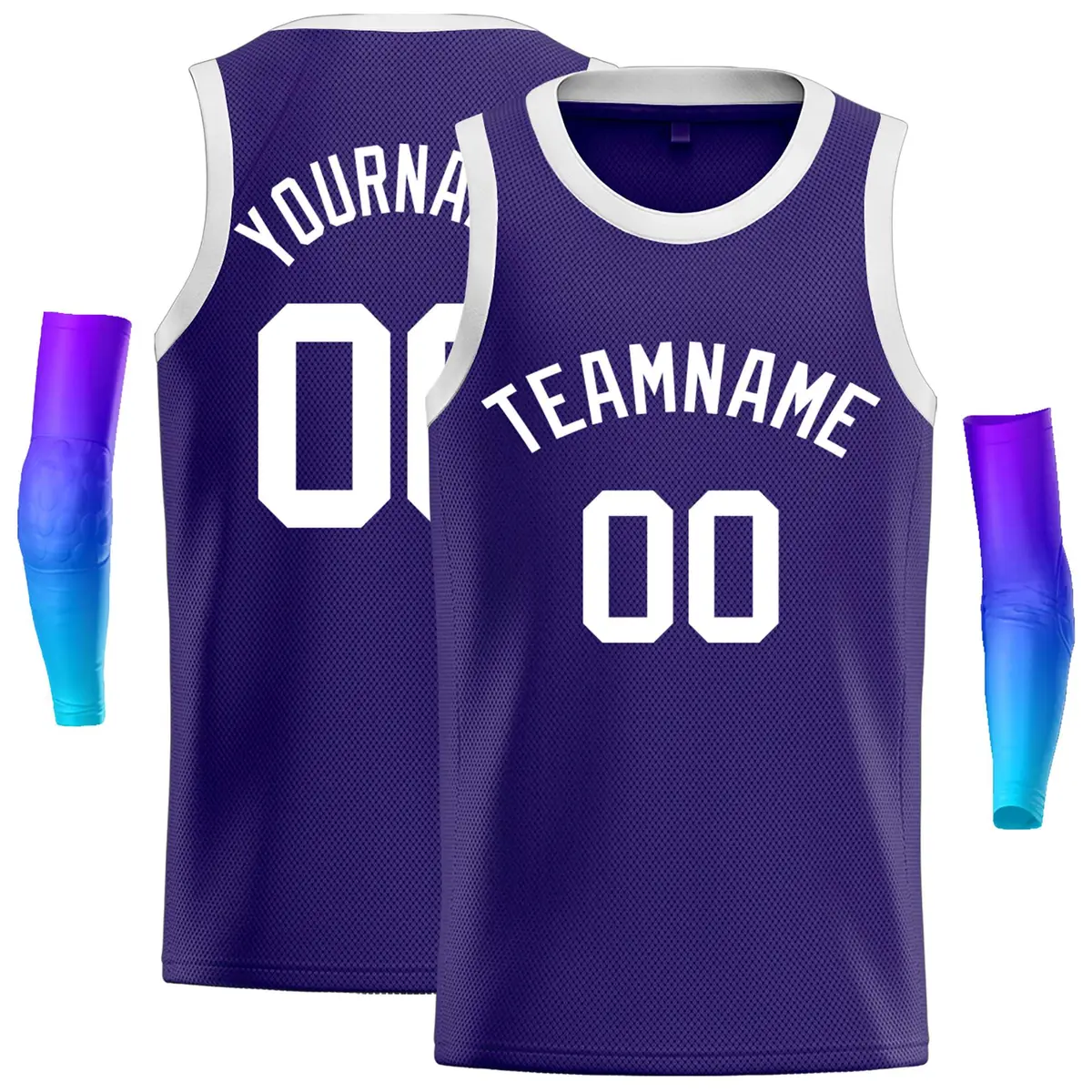 Purple White Classic Casual Basketball Jersey