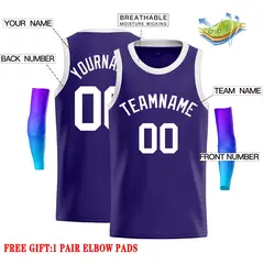 Purple White Classic Casual Basketball Jersey 2