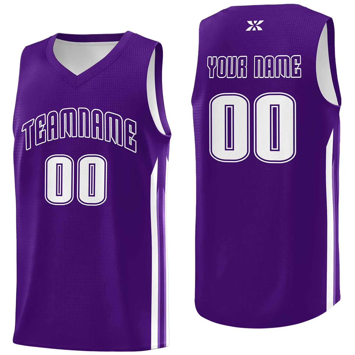 Purple White Classic Mesh Sport Basketball Jersey