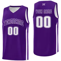Purple White Classic Mesh Sport Basketball Jersey