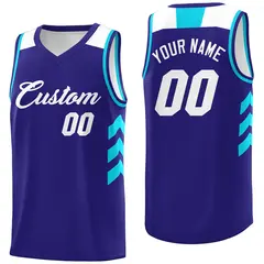 Purple White Classic Mesh Sport Basketball Jersey