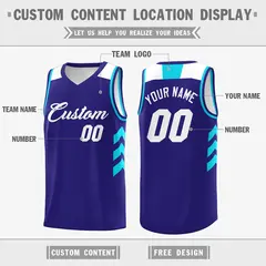 Purple White Classic Mesh Sport Basketball Jersey 2