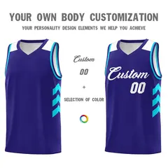 Purple White Classic Mesh Sport Basketball Jersey 3