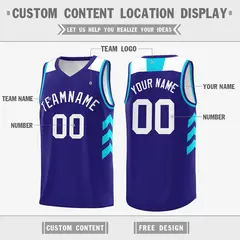 Purple White Classic Mesh Sport Basketball Jersey 2