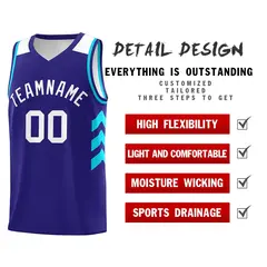 Purple White Classic Mesh Sport Basketball Jersey 4