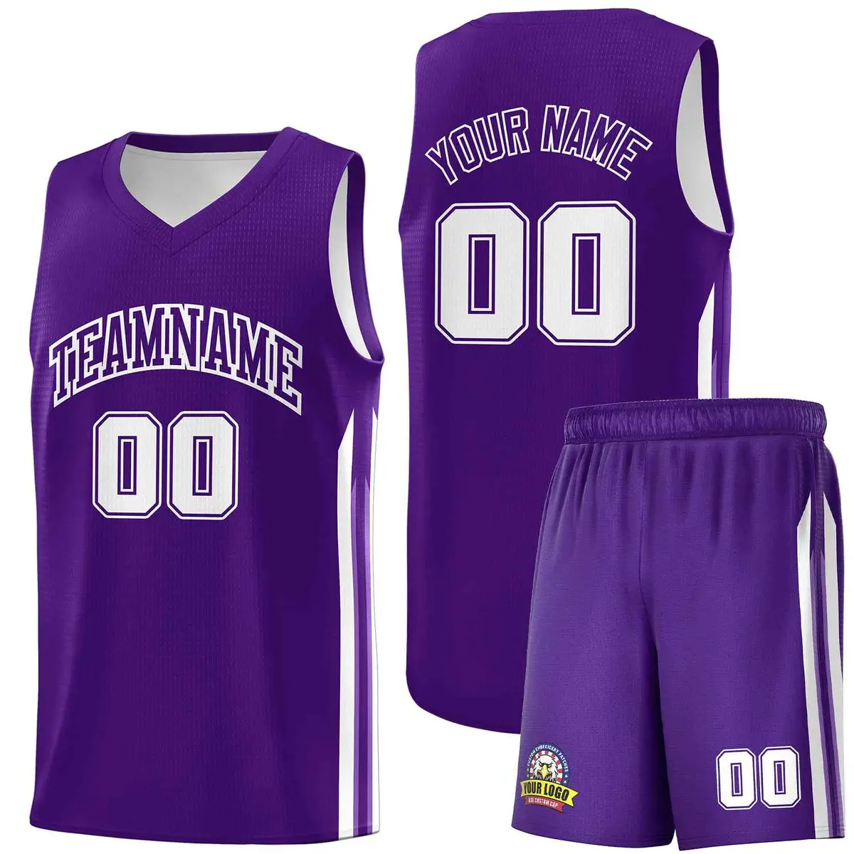Purple White Classic Sets Sports Uniform Basketball Jersey