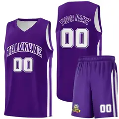 Purple White Classic Sets Sports Uniform Basketball Jersey