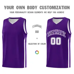 Purple White Classic Sets Sports Uniform Basketball Jersey 3
