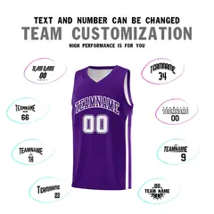 Purple White Classic Sets Sports Uniform Basketball Jersey 4