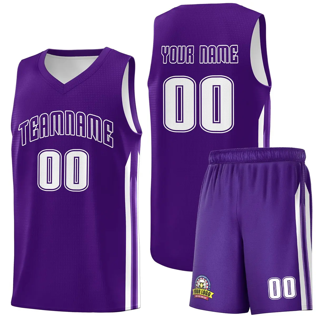 Purple White Classic Sets Sports Uniform Basketball Jersey