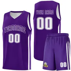 Purple White Classic Sets Sports Uniform Basketball Jersey