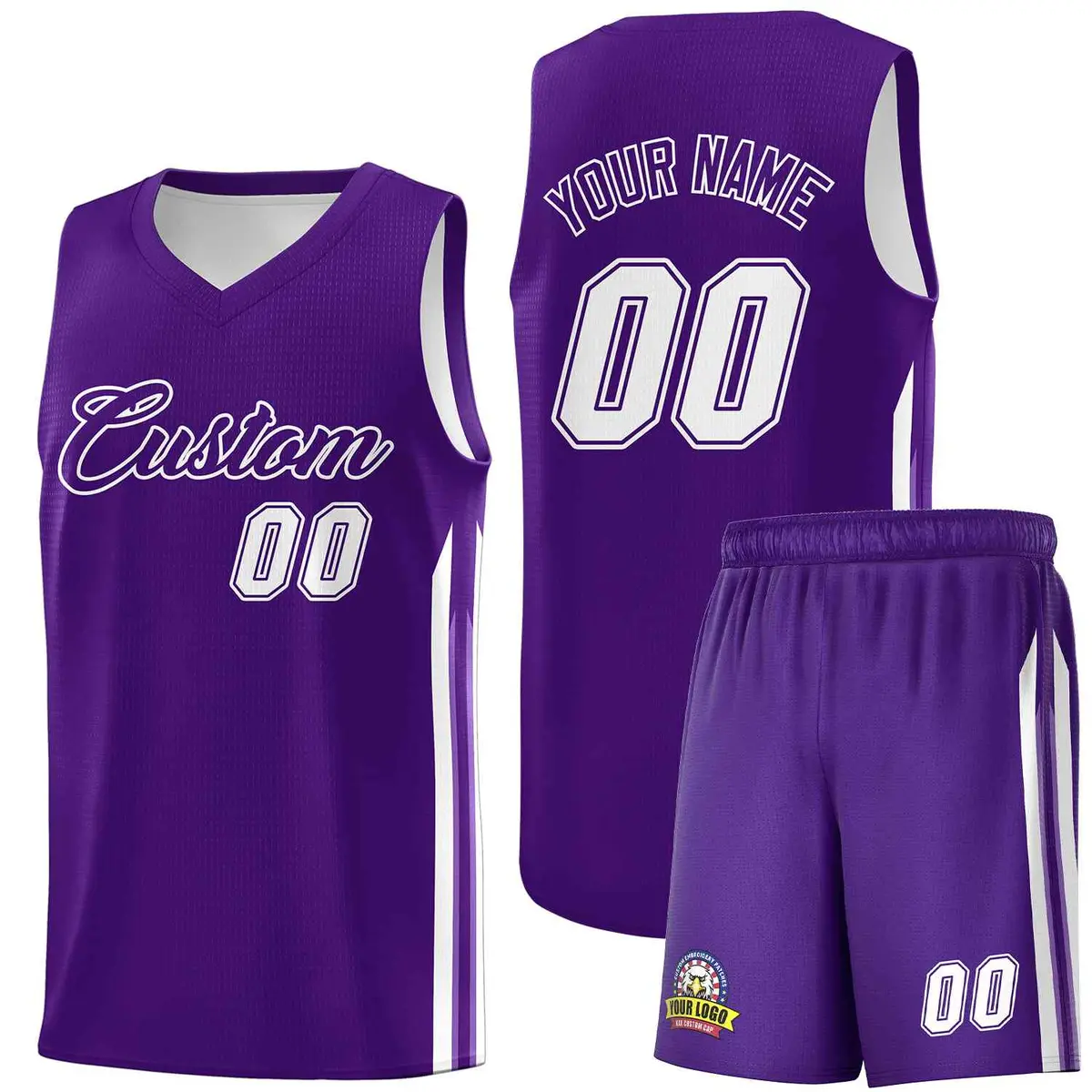Purple White Classic Sets Sports Uniform Basketball Jersey