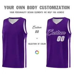 Purple White Classic Sets Sports Uniform Basketball Jersey 3