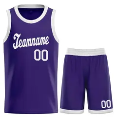 Purple White Classic Sets Sports Uniform Basketball Jersey