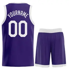 Purple White Classic Sets Sports Uniform Basketball Jersey 2