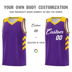 Purple White Classic Sets Sports Uniform Basketball Jersey 3