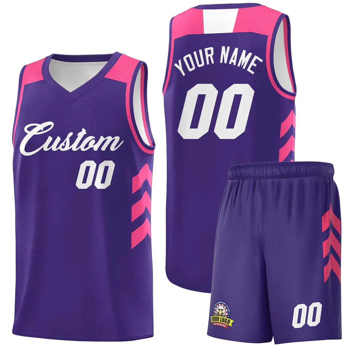 Purple White Classic Sets Sports Uniform Basketball Jersey