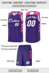 Purple White Classic Sets Sports Uniform Basketball Jersey 2