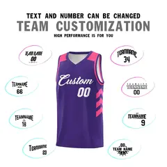 Purple White Classic Sets Sports Uniform Basketball Jersey 4