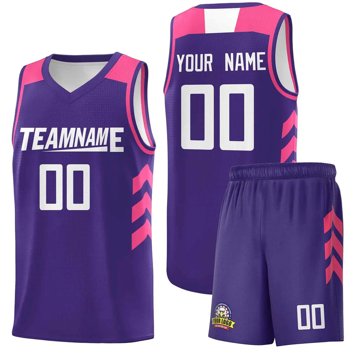 Purple White Classic Sets Sports Uniform Basketball Jersey