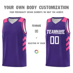 Purple White Classic Sets Sports Uniform Basketball Jersey 3