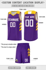 Purple White Classic Sets Sports Uniform Basketball Jersey 2
