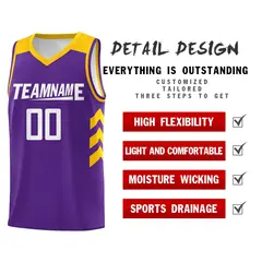 Purple White Classic Sets Sports Uniform Basketball Jersey 5