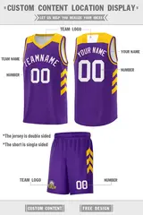 Purple White Classic Sets Sports Uniform Basketball Jersey 2
