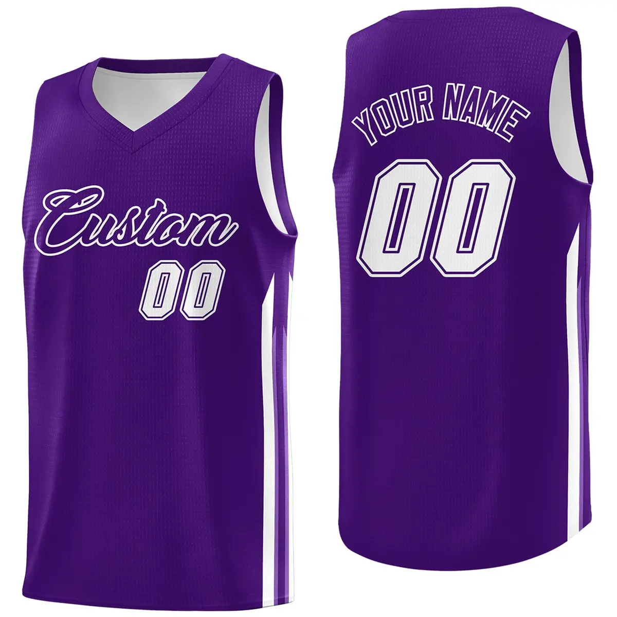 Purple White Classic Sport Basketball Jersey