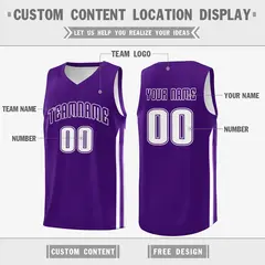 Purple White Classic Sport Basketball Jersey 2